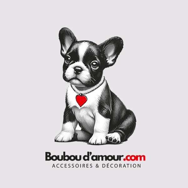 logo boubou d'amour articles de décoration autour du bouledogue français