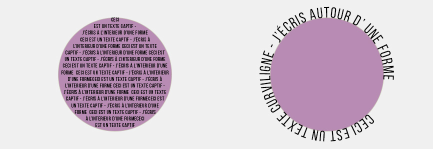 exemple de texte captif et curviligne