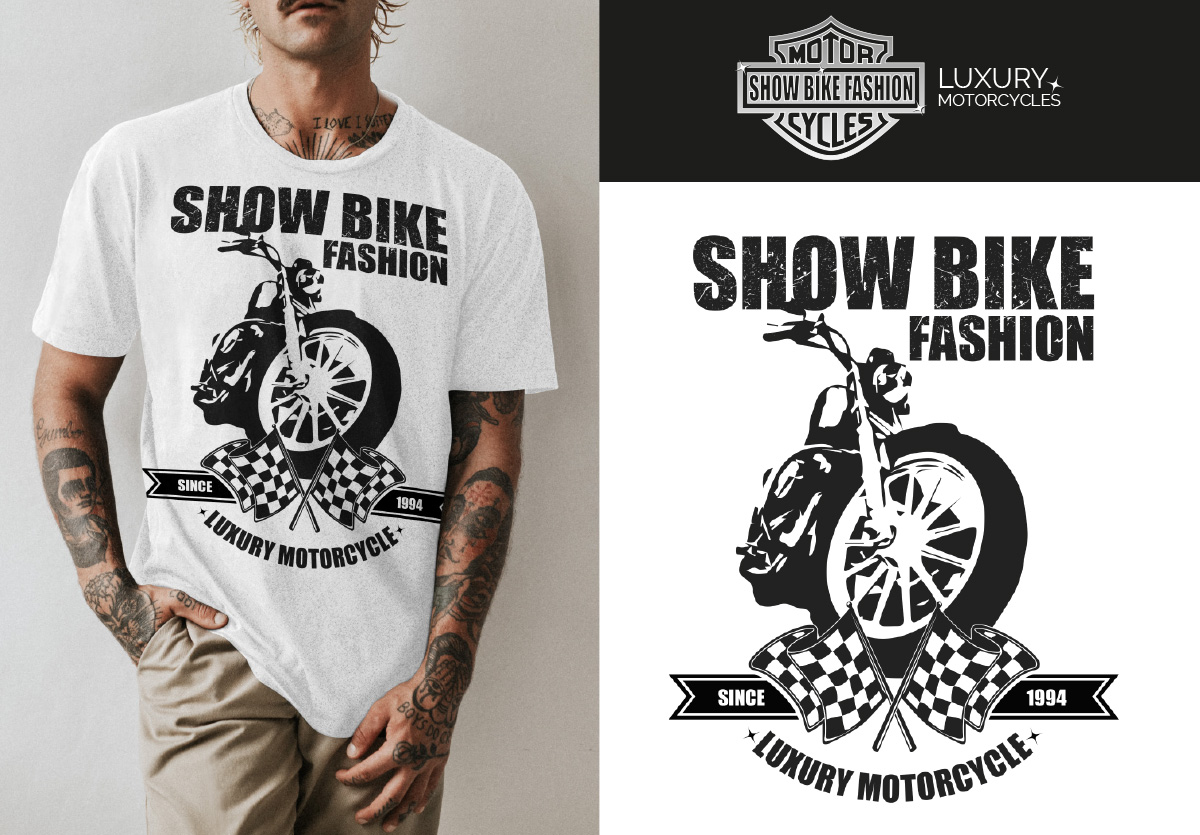 Illustration sur Tshirt Show Bike